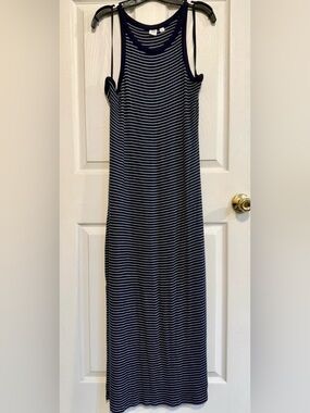 GAP Super COZY Striped Racerback Maxi Dress with Side Slit - XL